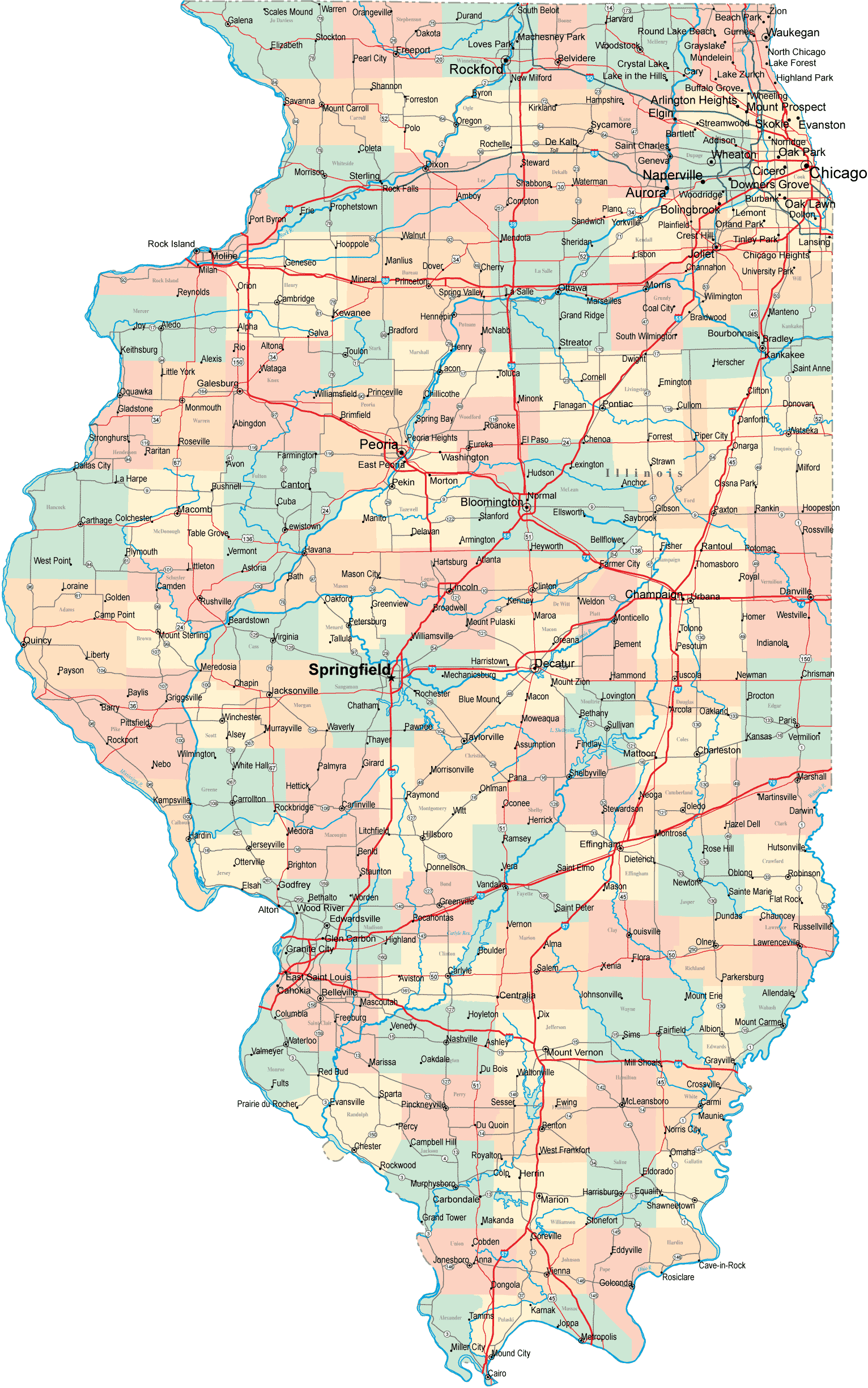 illinois map 0 Illinois Map