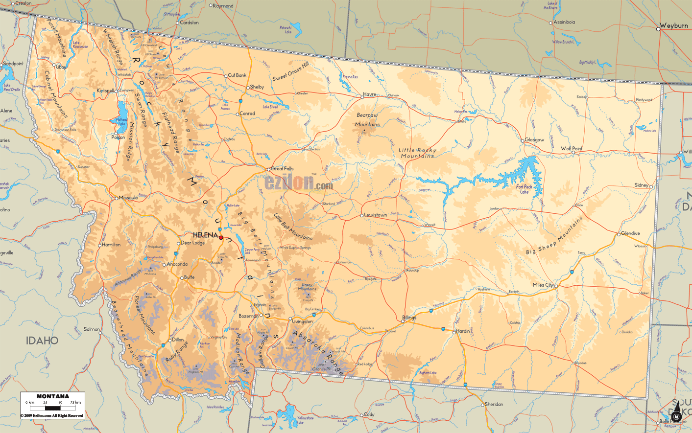 map of montana 7 Map of Montana