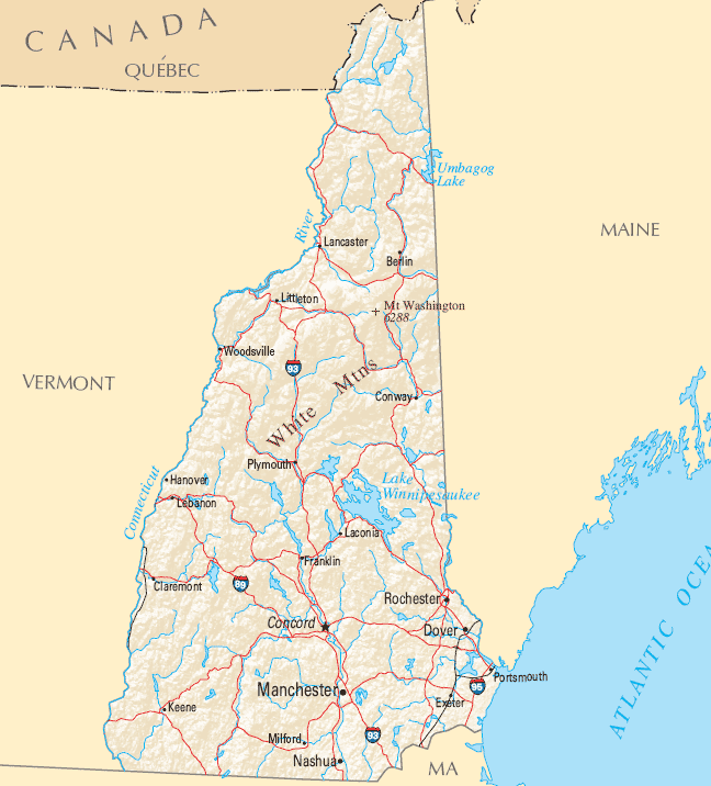 map of new hampshire 3 Map of New Hampshire