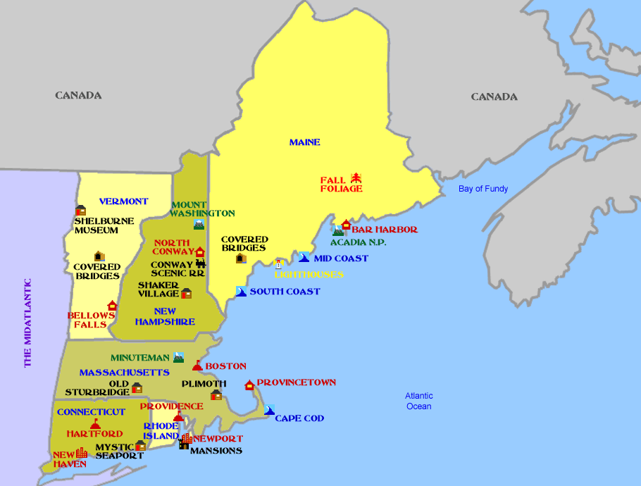 Printable New England Map