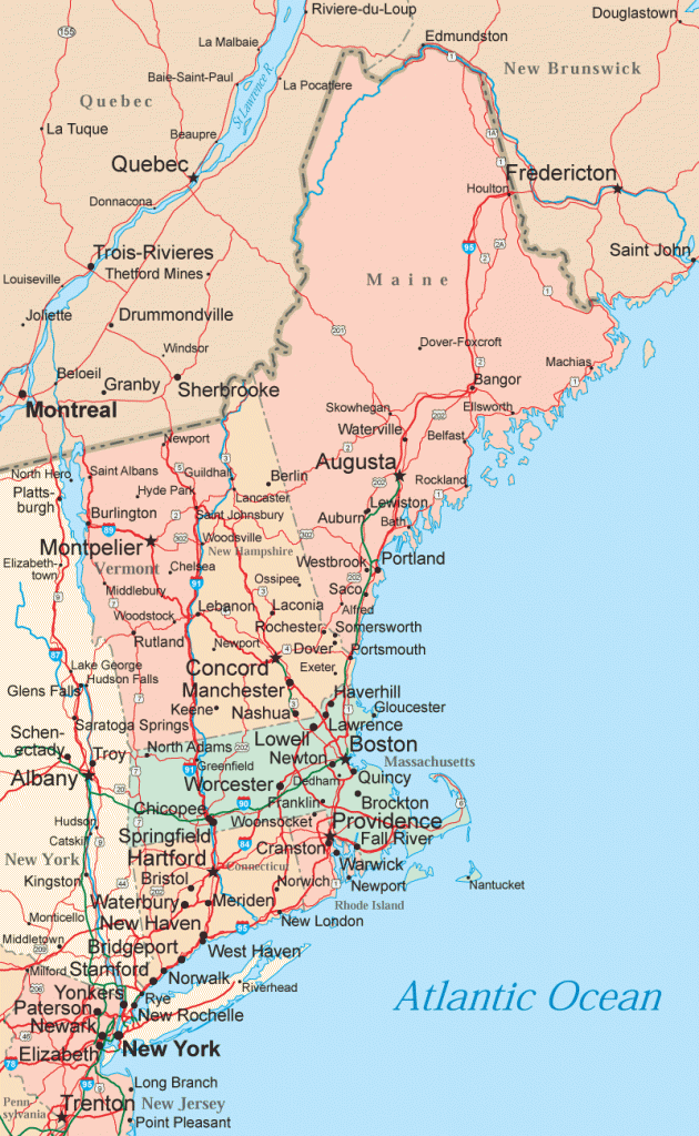 New England Map - ToursMaps.com