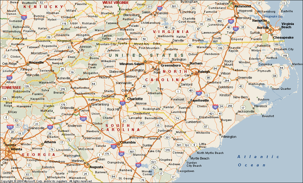 north carolina map 4 North Carolina Map