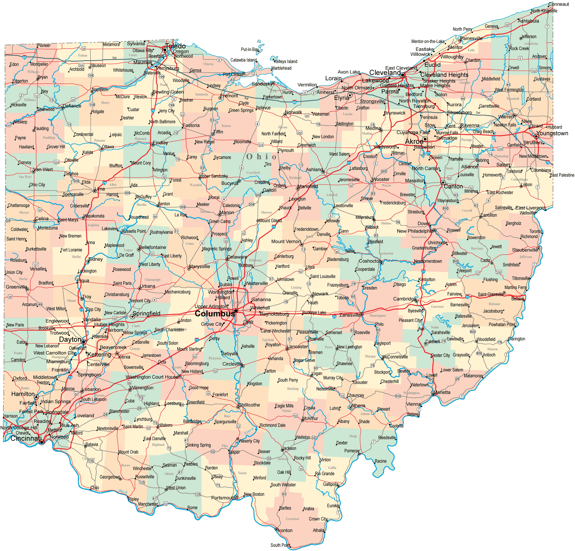 ohio map 0 Ohio Map
