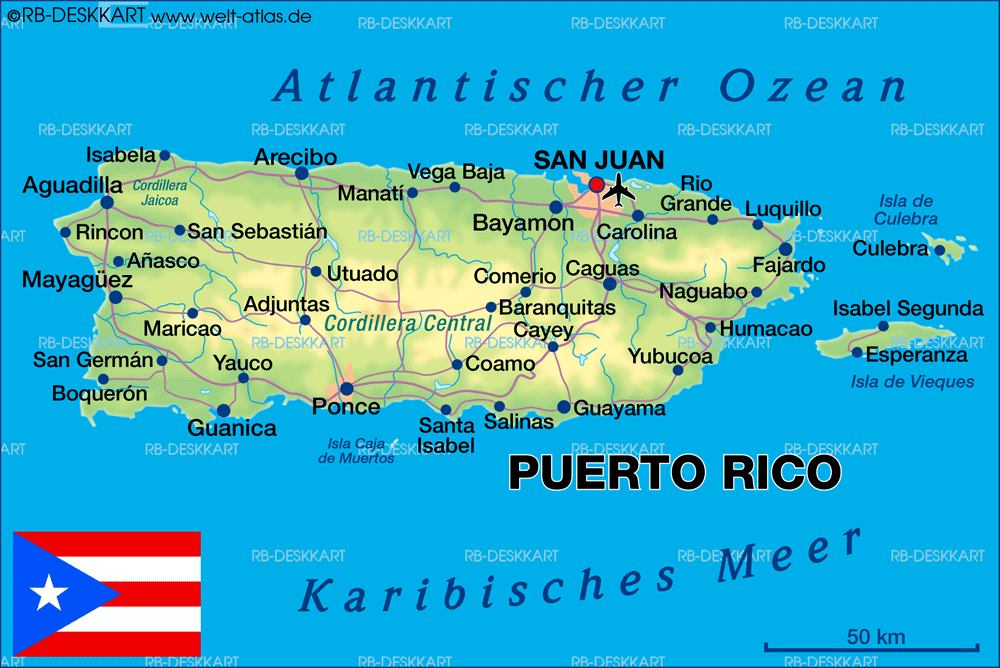 Puerto Rico Printable Map