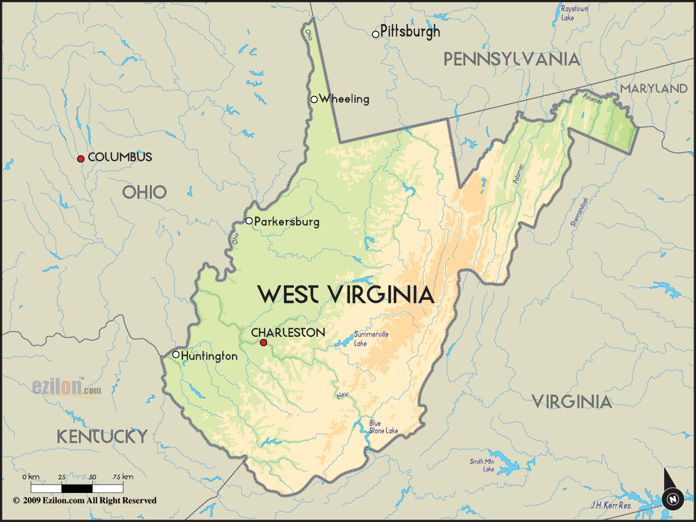 west virginia map 2 West Virginia Map