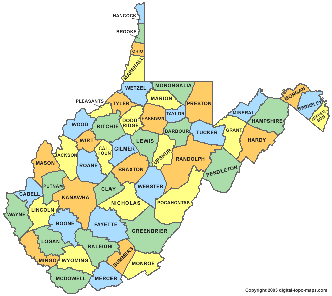 west virginia map 6 West Virginia Map