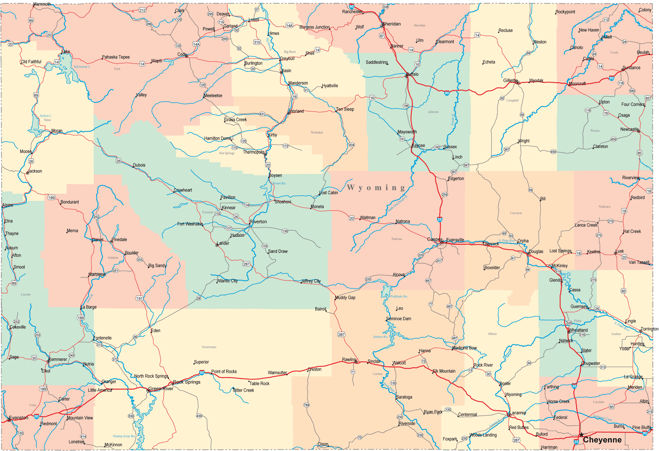 wyoming map 5 Wyoming Map