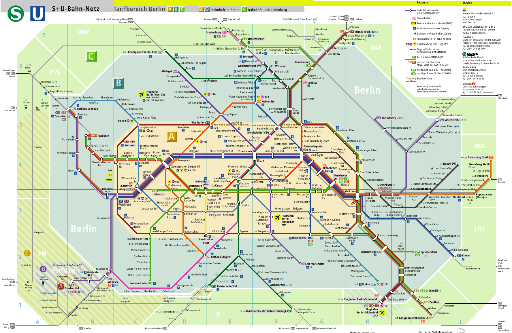 13569 metro de berlin 2001 Berlin Subway Map