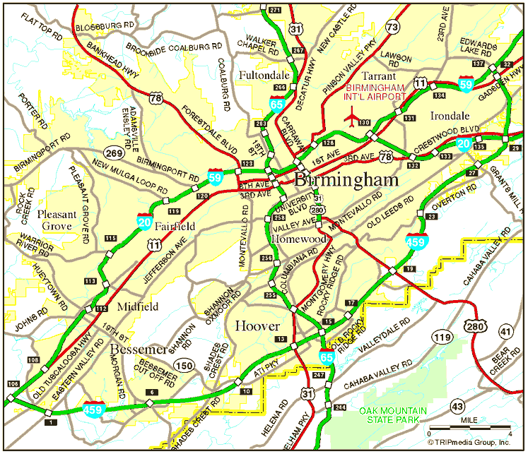 Birmingham Map  ToursMaps.com