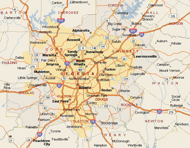 atlanta map big Atlanta Map