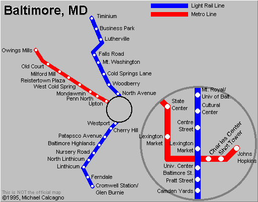 baltimor calcagno Baltimore Subway Map