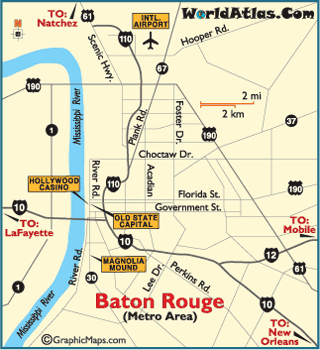 baton rouge map tourist attractions  1 Baton Rouge Map Tourist Attractions
