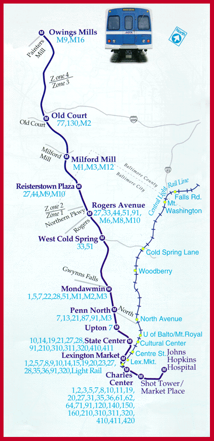 bmetro Baltimore Subway Map