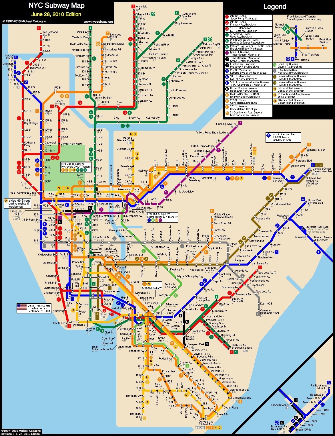 calcagno 2010 06 28c Jersey City Subway Map