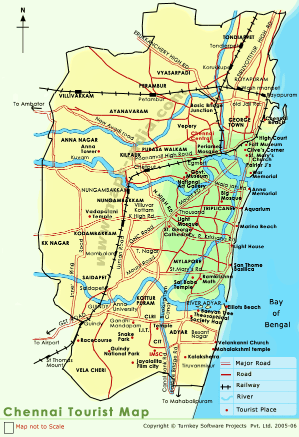 chennai touristmap Chennai Map Tourist Attractions