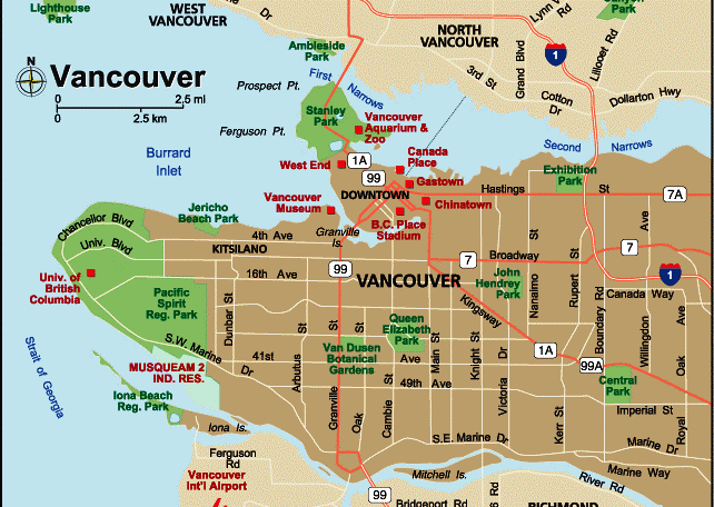 city map 1 Vancouver Map