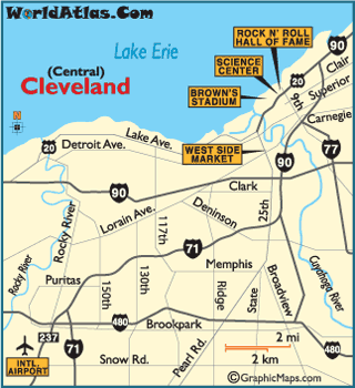 clevelandmap Cincinnati Map Tourist Attractions