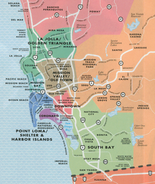 colormapofsandiego San Diego Map