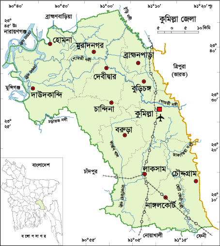 comilla Bangladesh Map Tourist Attractions