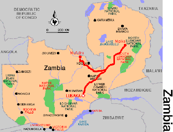 db zambia wildlife game map01 Zambia Map Tourist Attractions