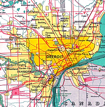 detroit map Detroit Metro Map