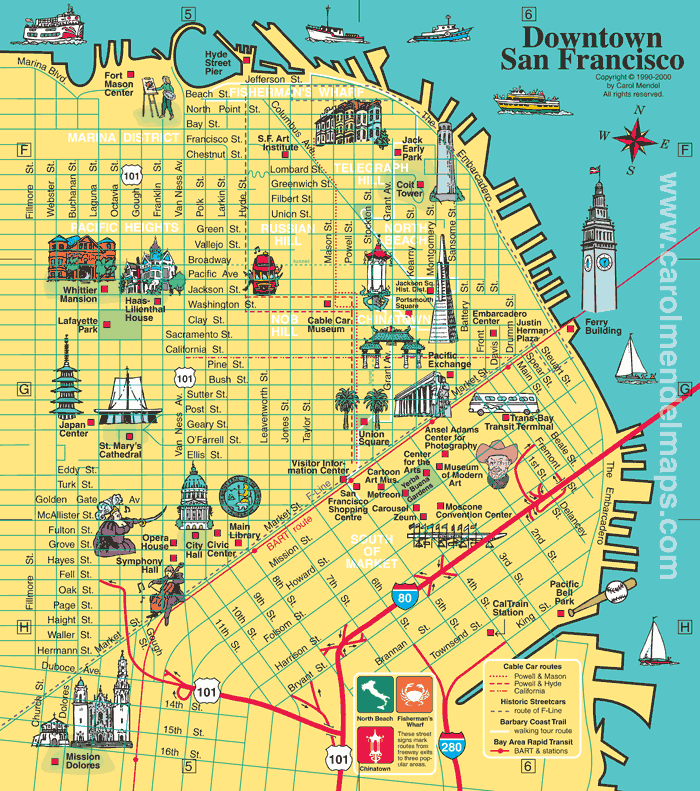 San Francisco Map Tourist Attractions ToursMaps