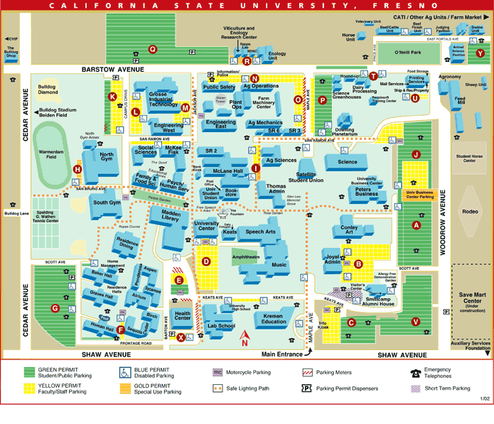 fres campus map Fresno Map