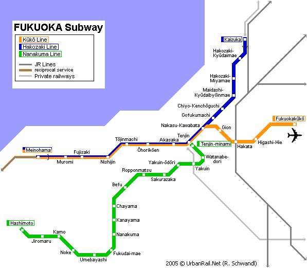 fukuoka subway map mediumthumb Cameroon Subway Map