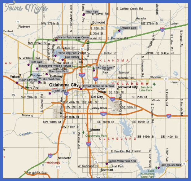 Oklahoma City Metro Map - ToursMaps.com