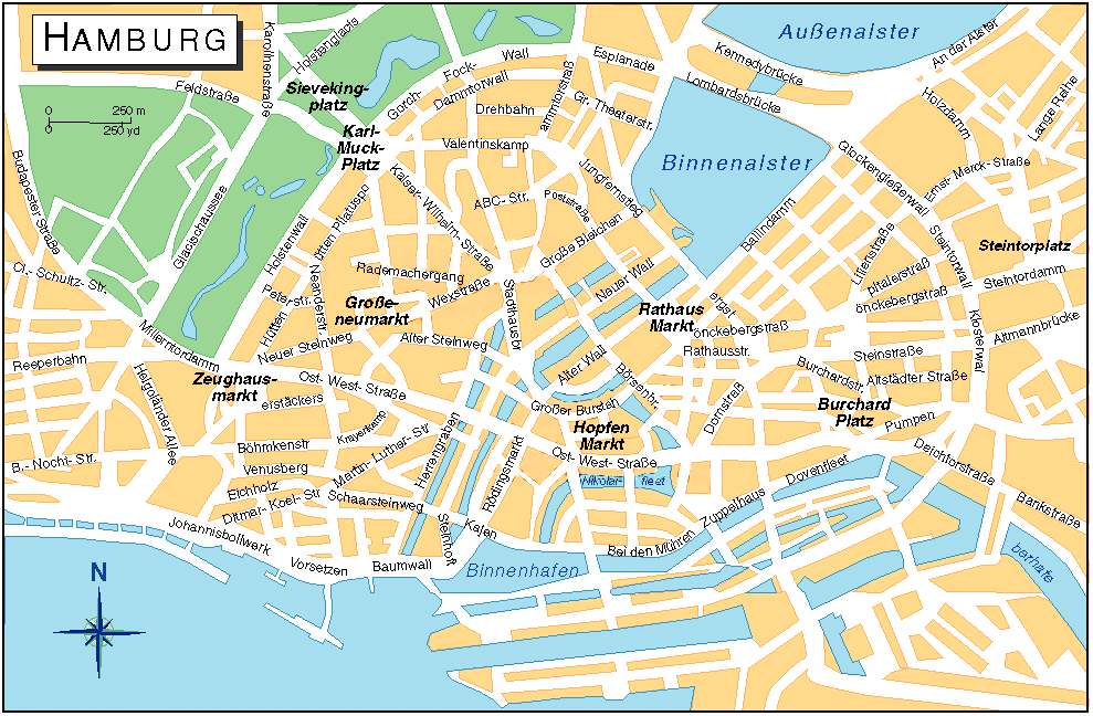 hamburg map Hamburg Map Tourist Attractions