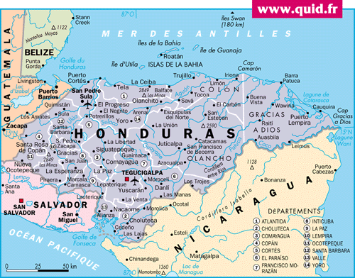 honduras map 1 Honduras Map