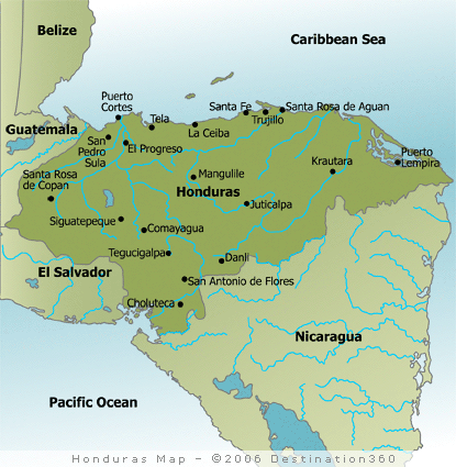 honduras map Honduras Map Tourist Attractions