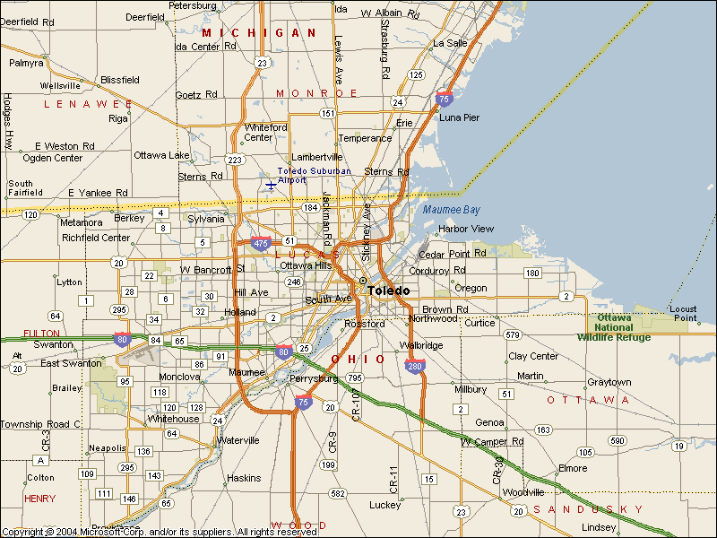 image map Toledo Map