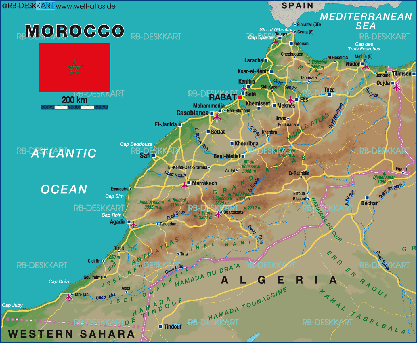 Morocco Map - ToursMaps.com