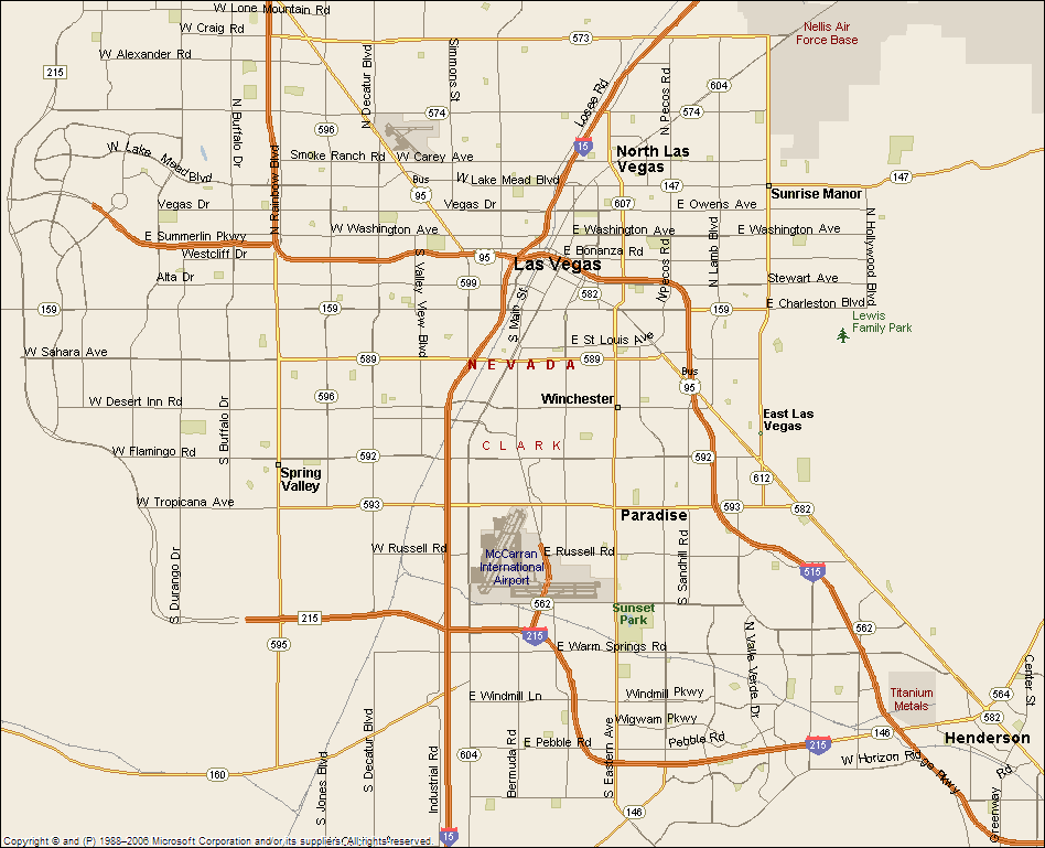 lasvegasmap North Las Vegas Map