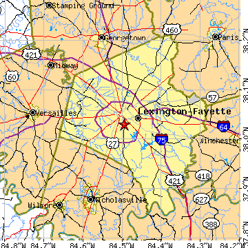 lexington fayette i Lexington Fayette Map