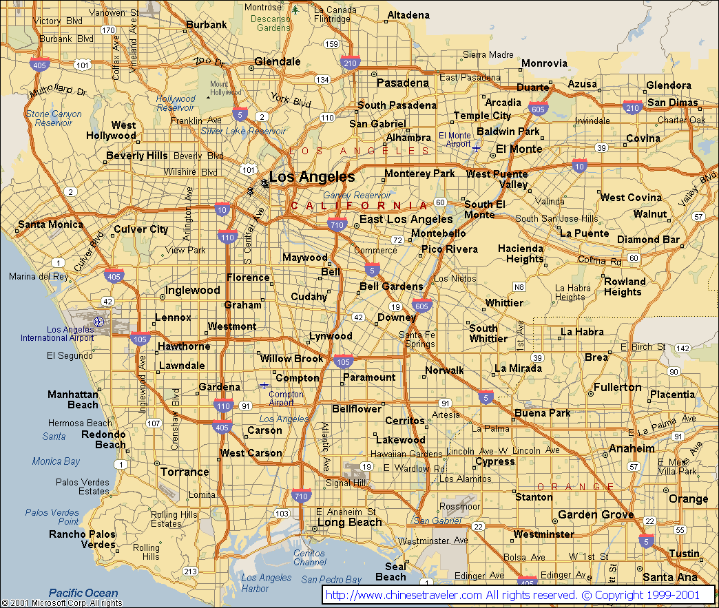 los angeles map 1 Los Angeles Map