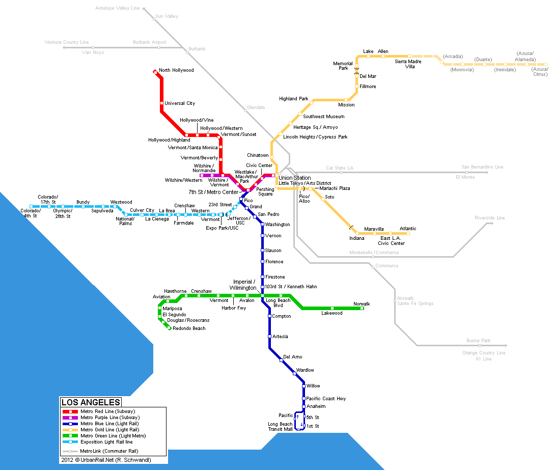 los angeles St. Louis Subway Map