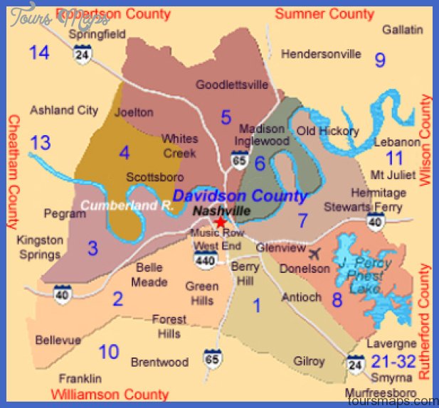 Nashville-Davidson Metro Map - ToursMaps.com