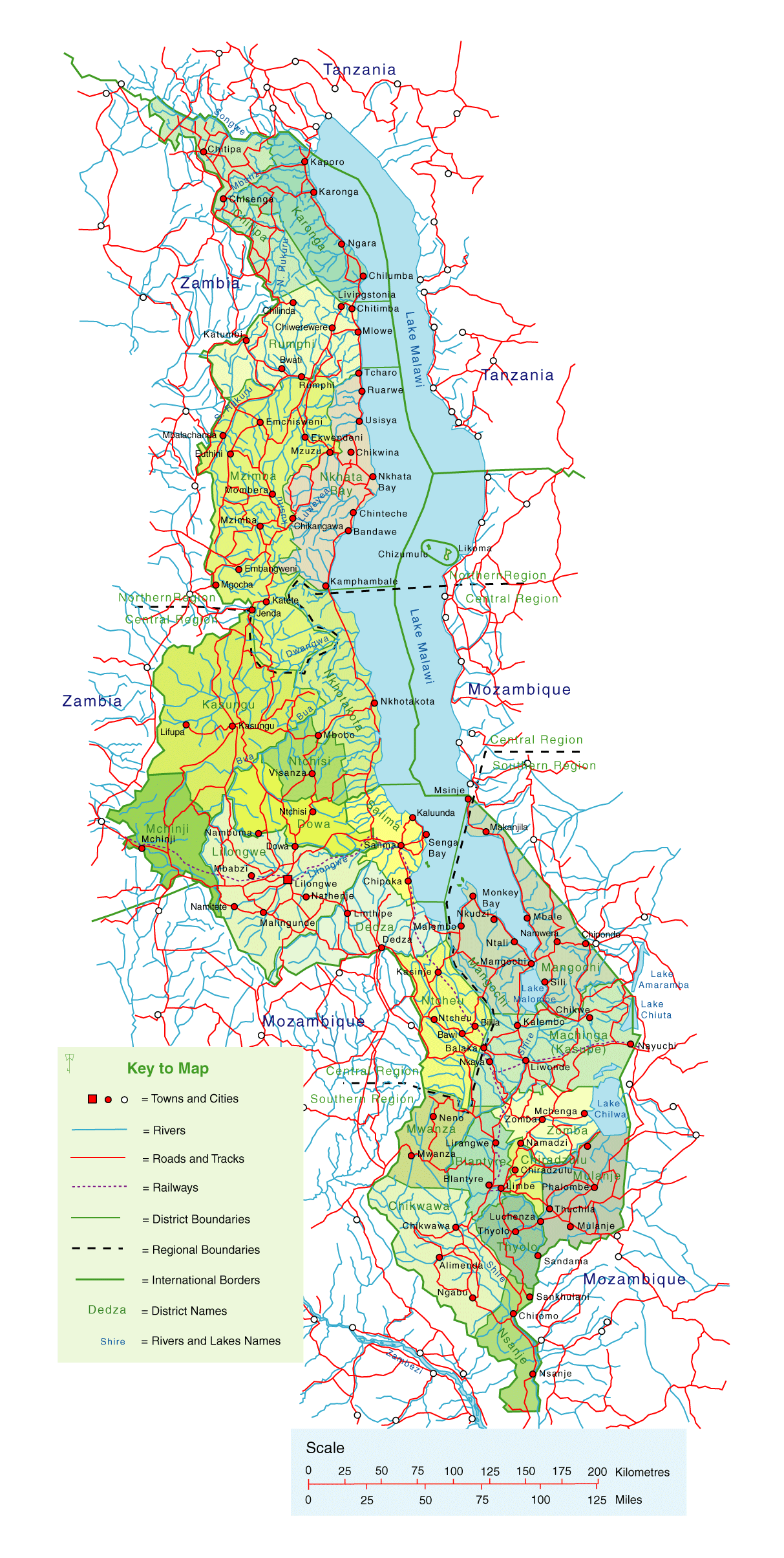 malawi overview map Malawi Map