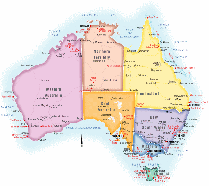 map of australia political Australia Map