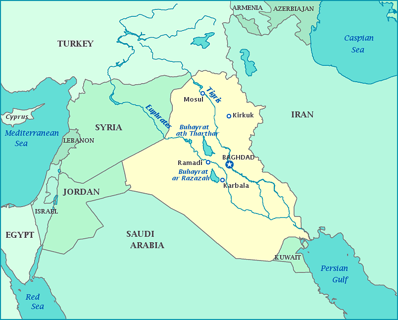 map of iraq Baghdad Map