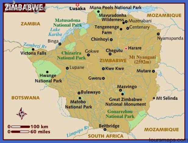 map of zimbabwe Harare Map Tourist Attractions