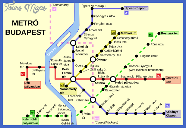 mapa metro budapest 1 Hungary Subway Map