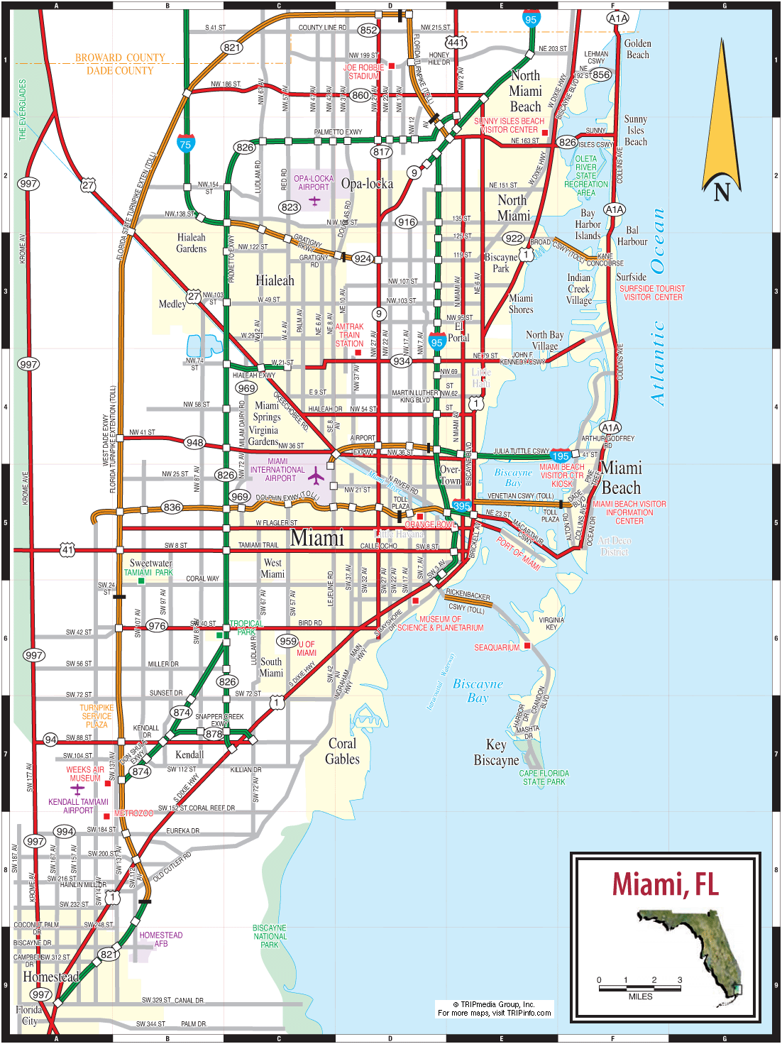 mapa miami eua Miami Map