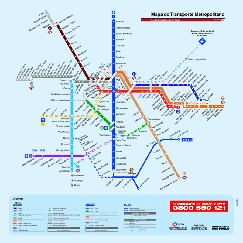 mapa transp metropolitano Campinas Metro Map