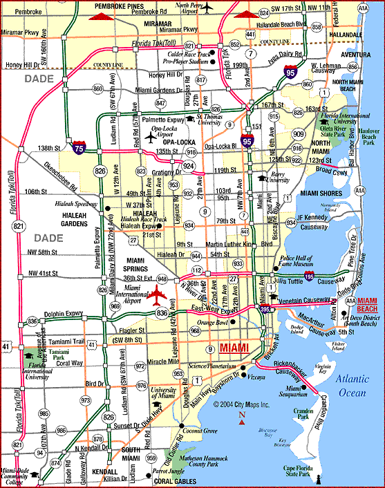 metro miami map Miami Metro Map