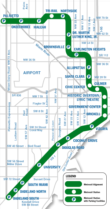 miami metrorail 290412 Miami Metro Map