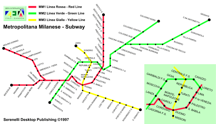 milano metropolitana subway Milan Subway Map