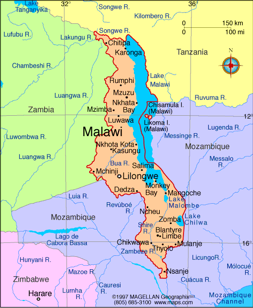 mmalawi Malawi Map